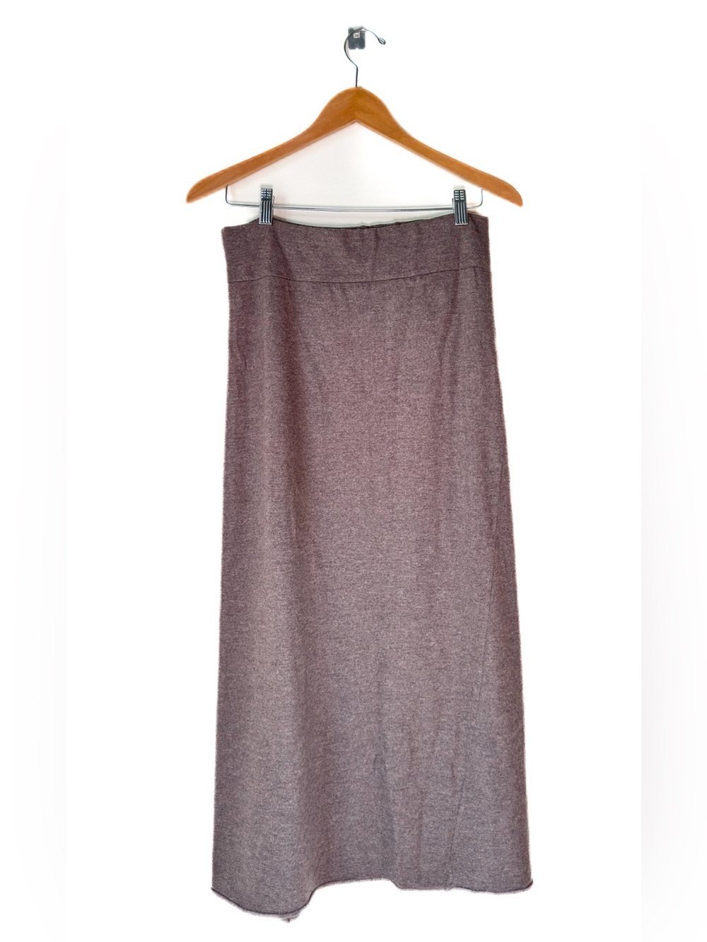 Labo Art - Wool Taupe Knit Coord Set Long Sleeve Sweater Top and Maxi Skirt - Picture 8 of 14